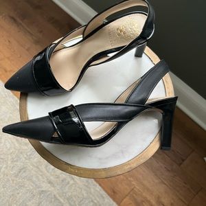 Black sling backs